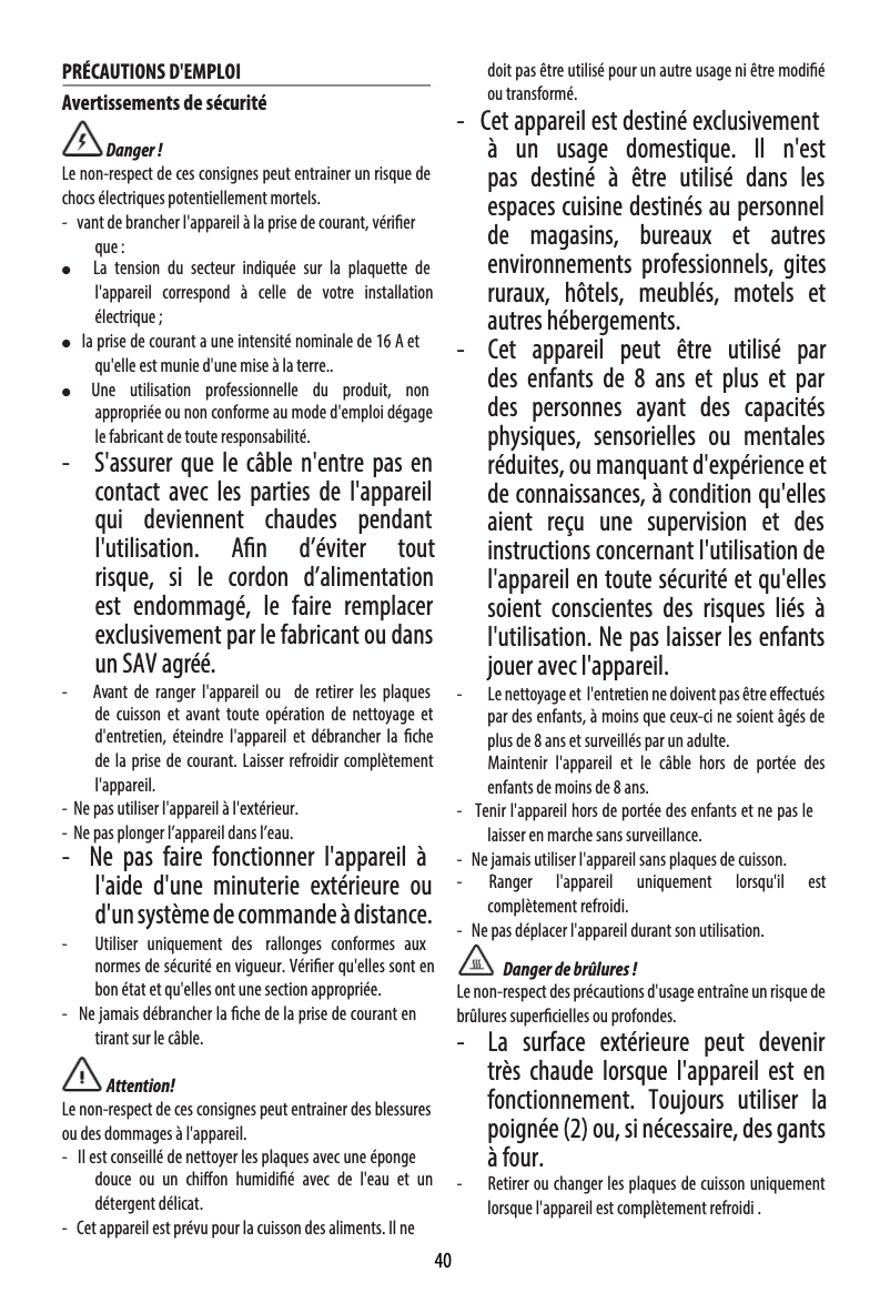 Page n°1 - Manuel utilisateur DeLonghi MultiGrill 1100 CGH1112D