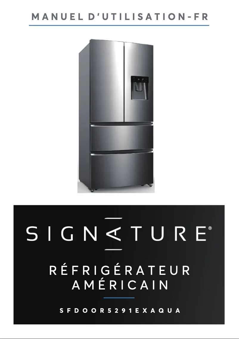 Page 1 de la notice Manuel utilisateur Signature SFDOOR5291EXAQUA