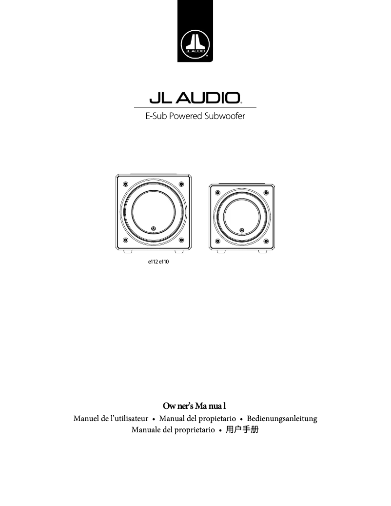 Page 1 de la notice Manuel utilisateur JL Audio E-Sub