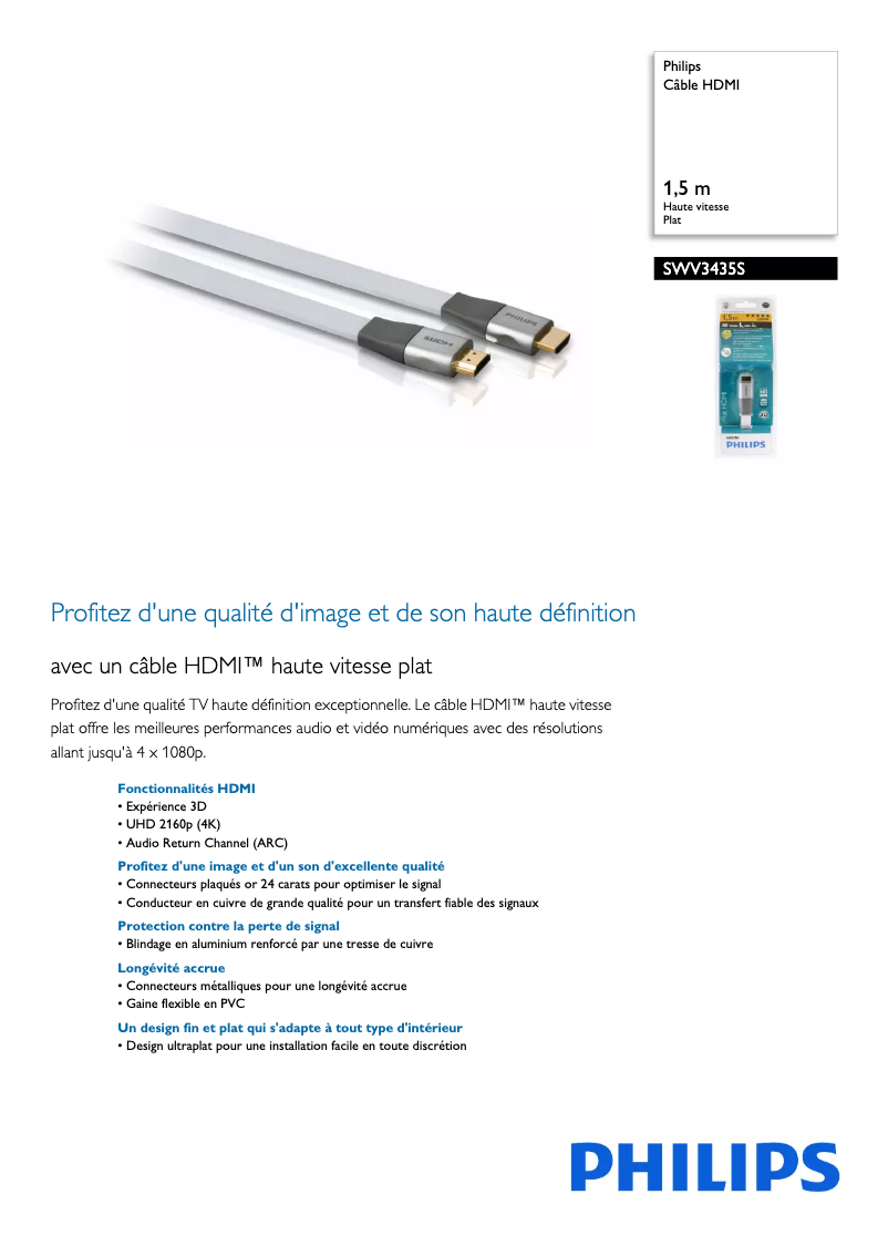 Image de la première page du manuel de l'appareil SWV3435S