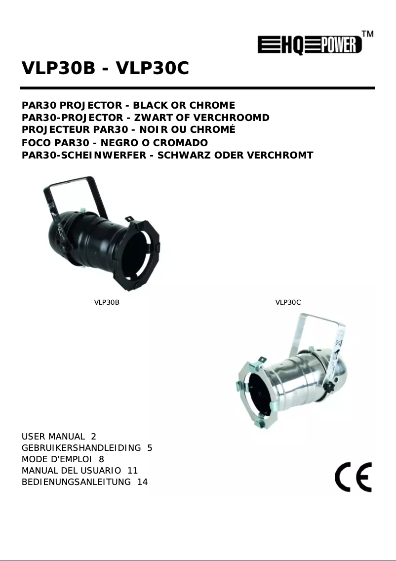 Page 1 de la notice Manuel utilisateur HQ Power VLP30B