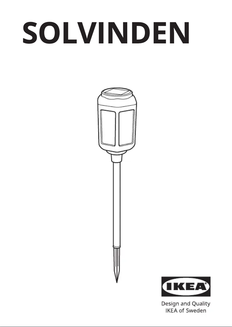Page 1 de la notice Manuel utilisateur Ikea SOLVINDEN 405.146.44