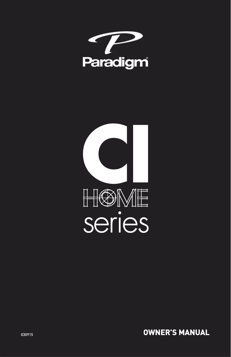 Page n°1 - Mode d'emploi Paradigm CI Home H65-R