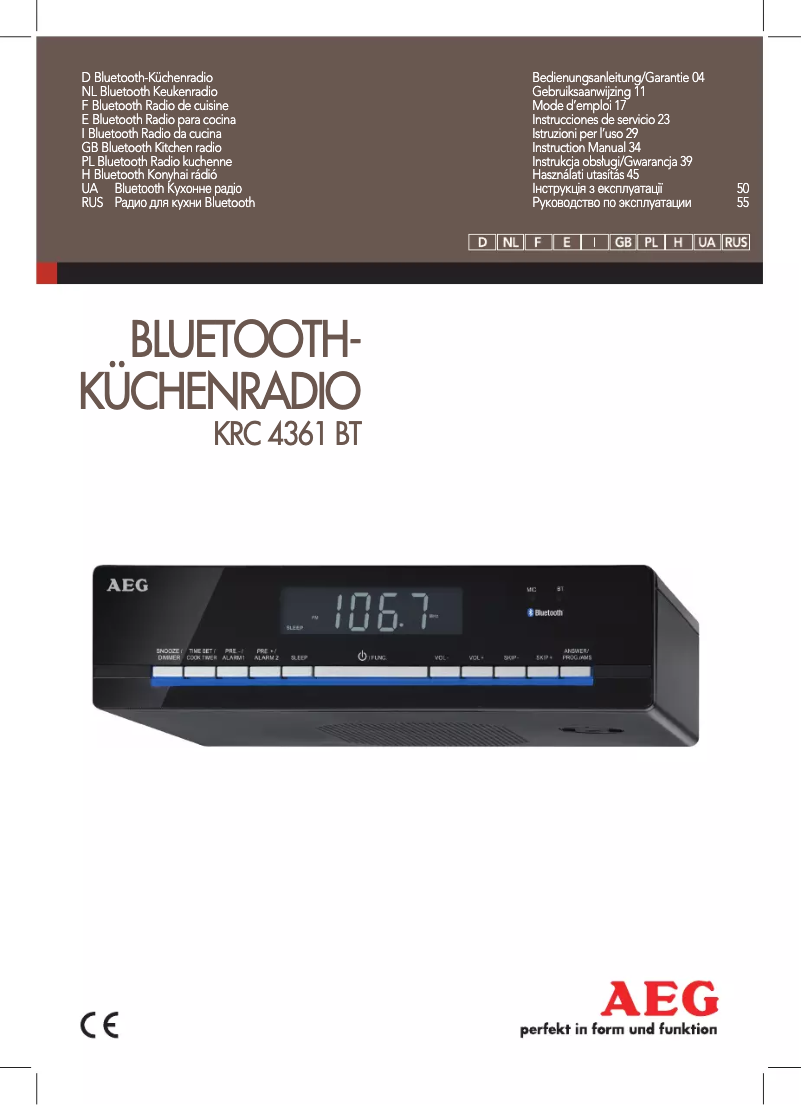 Page 1 de la notice Manuel utilisateur AEG KRC 4361 BT