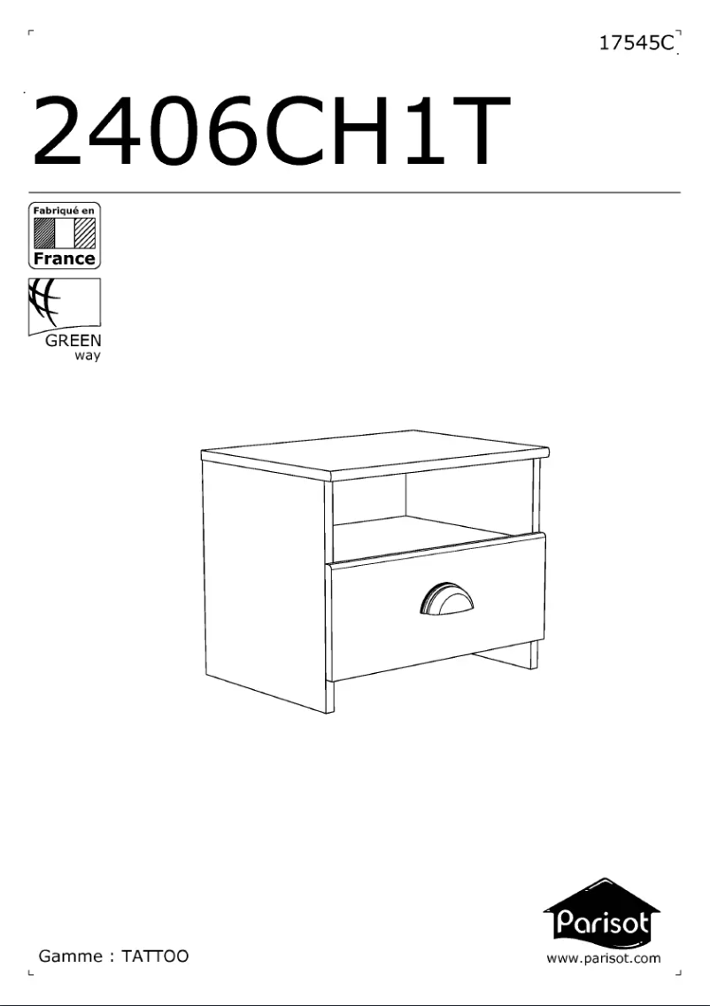 Page 1 de la notice Manuel utilisateur Parisot Tattoo 2406CH1T