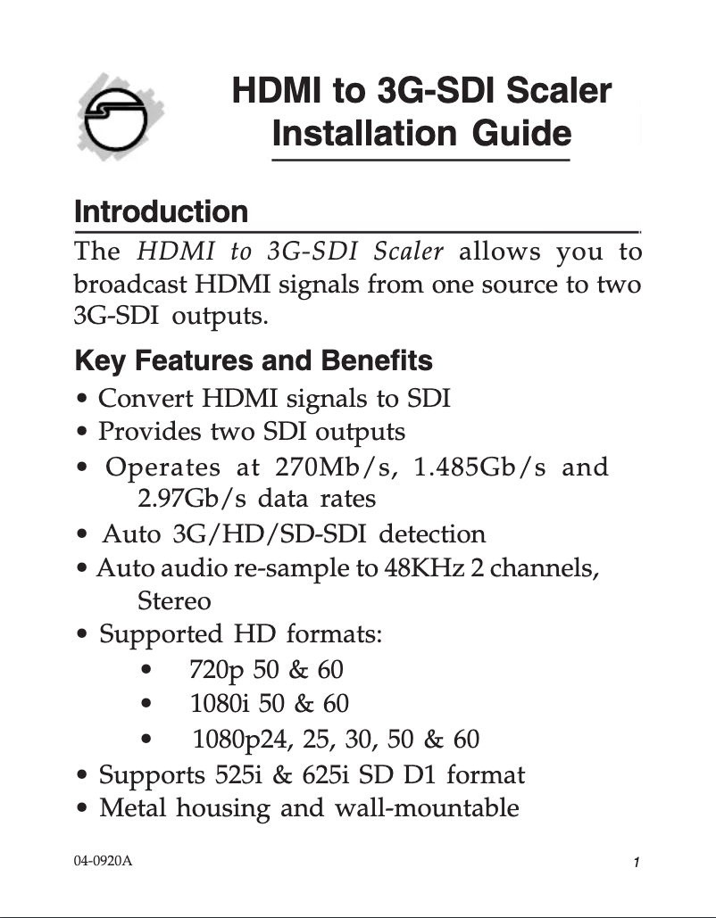 Page 1 de la notice Manuel utilisateur Siig CE-SD0711-S1