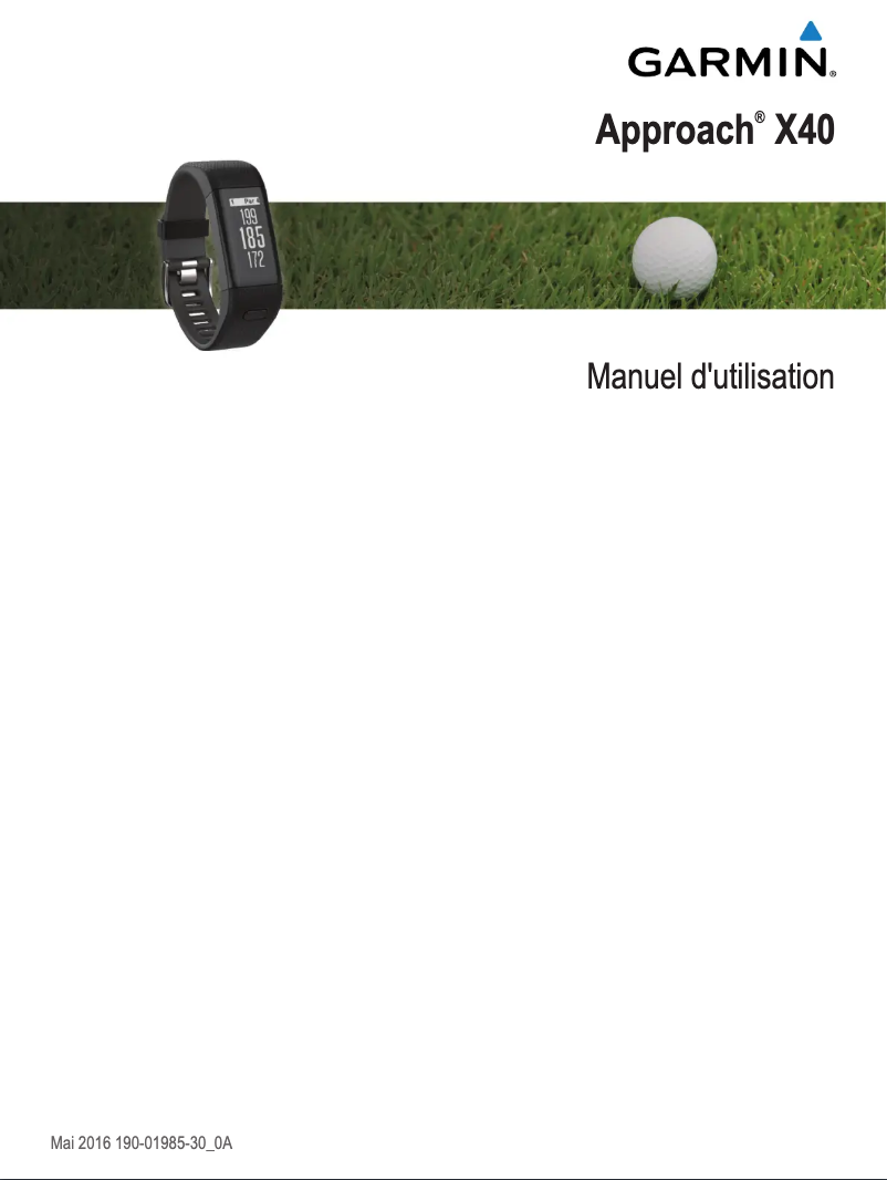 Page n°1 - Manuel utilisateur Garmin Approach X40