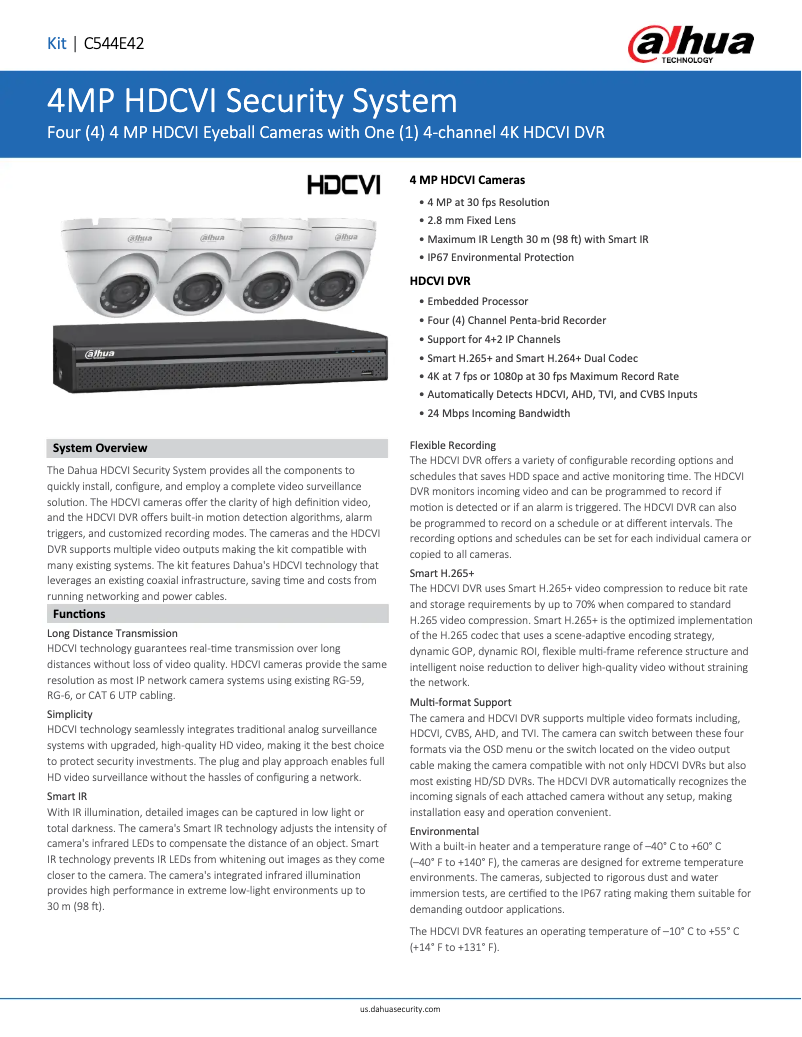 Page n°1 - Manuel utilisateur Dahua Technology C544E42
