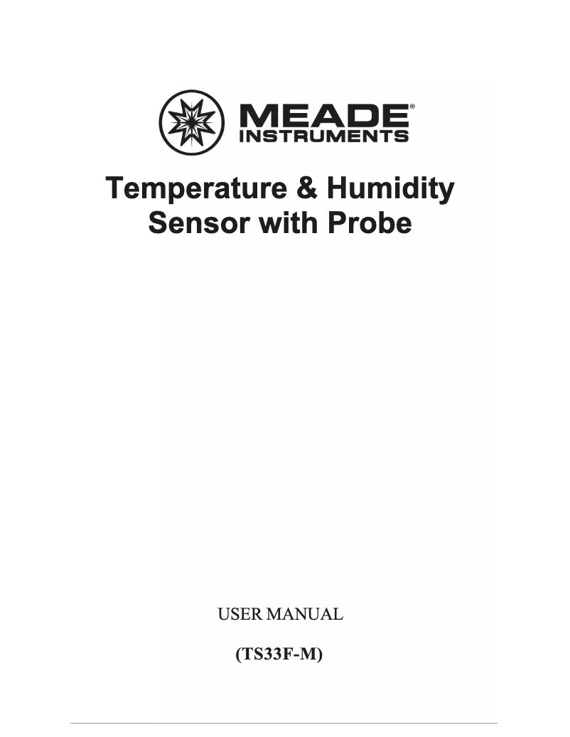 Page n°1 - Manuel utilisateur Meade TS33F-M