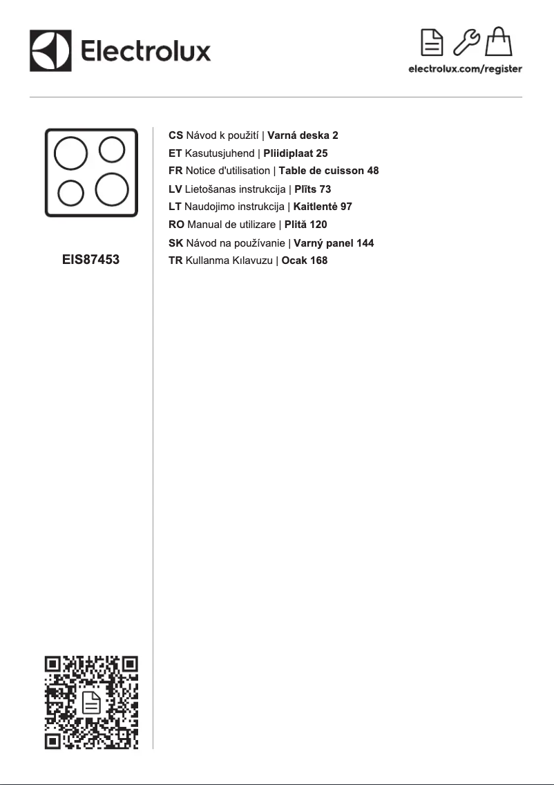 Page 1 de la notice Manuel utilisateur Electrolux EIS87453