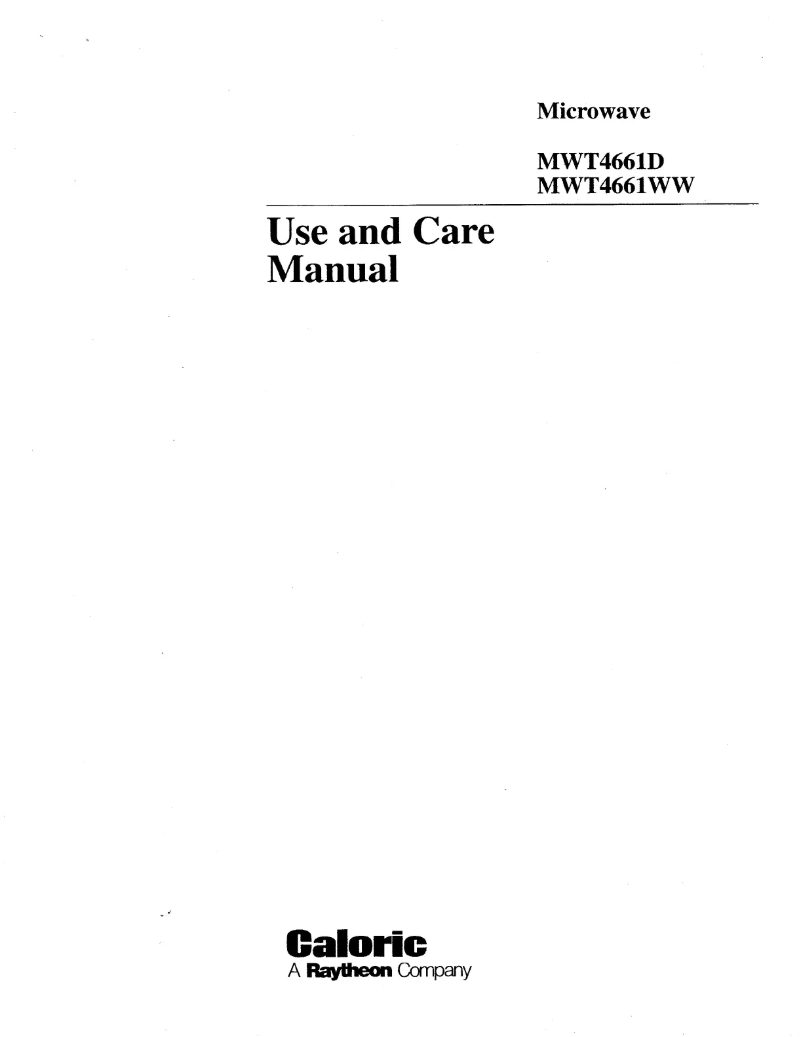 Page n°1 - Manuel utilisateur Caloric MWT4661D