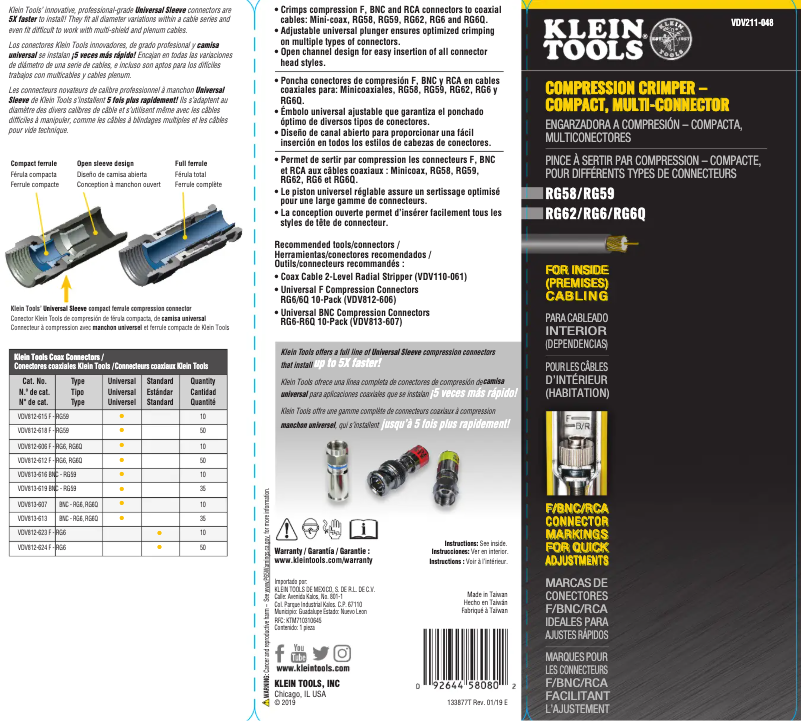 Página 1 del manual Manual de usuario Klein Tools VDV211-048