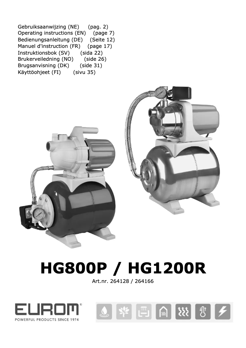 Image de la première page du manuel de l'appareil Flow HG800P