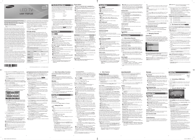 Image de la première page du manuel de l'appareil UN40H5003