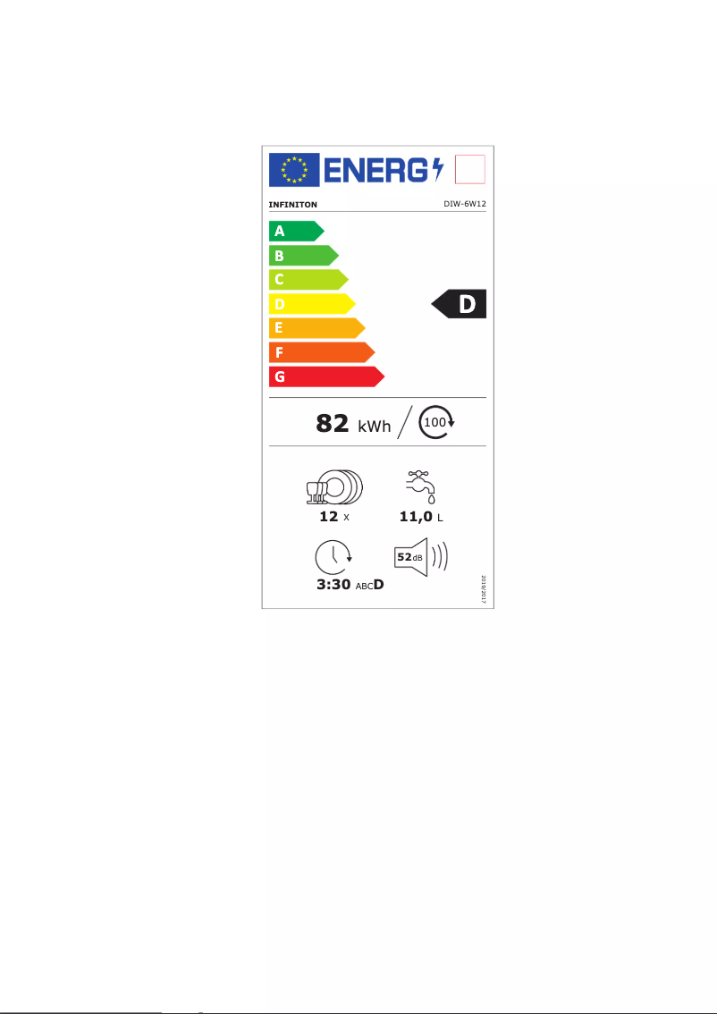 Page n°1 - Label énergétique Infiniton DIW-6W12
