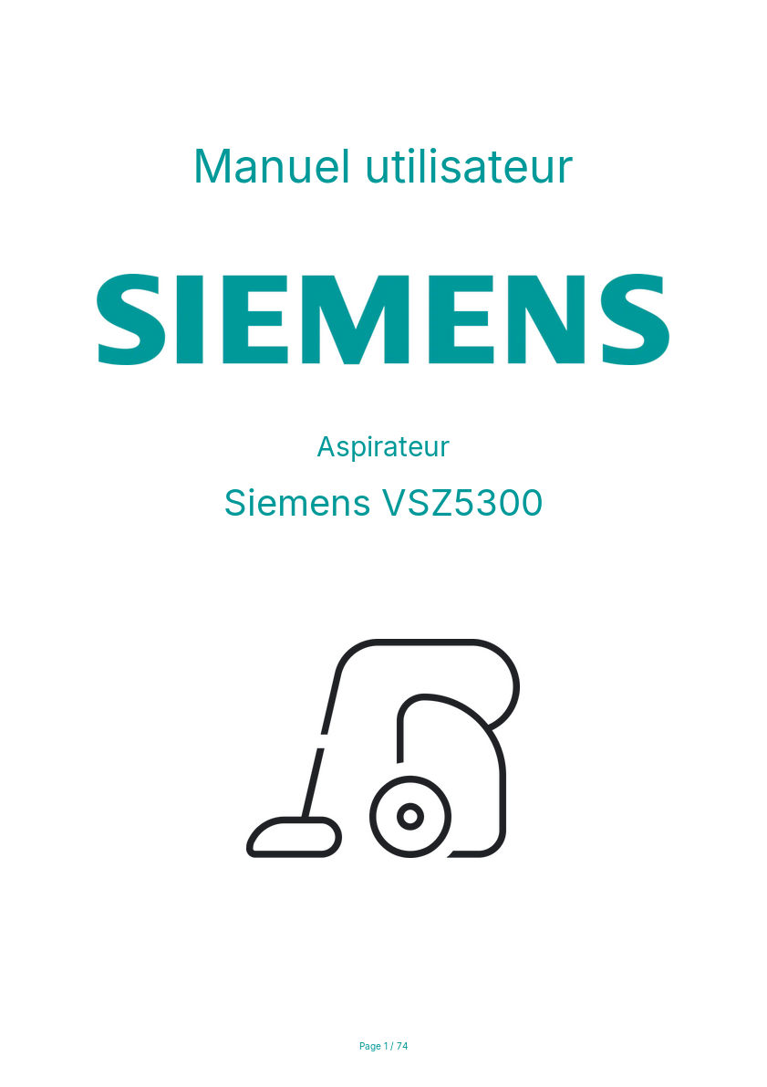 Image de la première page du manuel de l'appareil VSZ5300