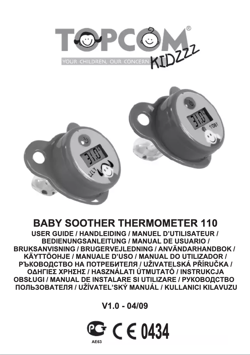 Page n°1 - Manuel utilisateur Topcom Baby Soother Thermometer 110 Toby