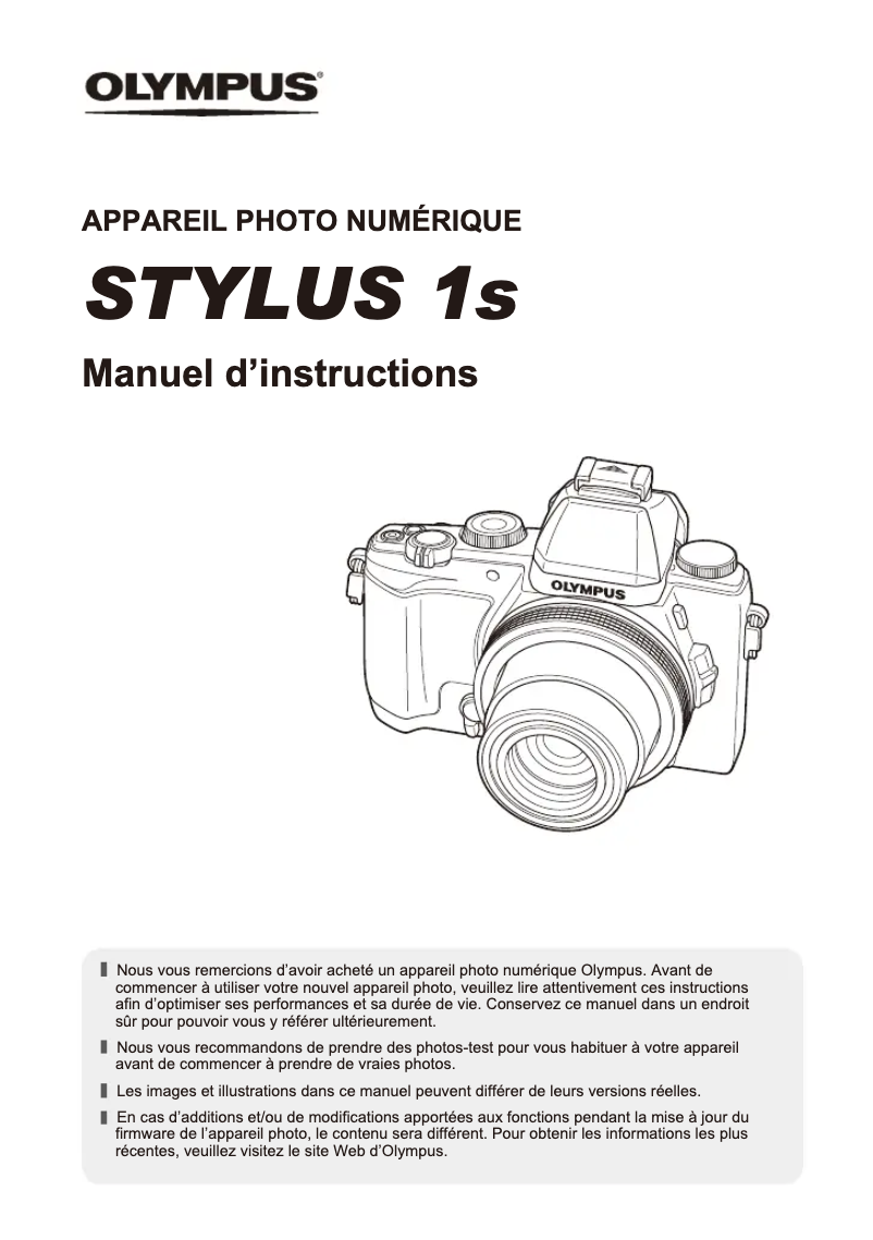 Page n°1 - Manuel utilisateur Olympus STYLUS 1S