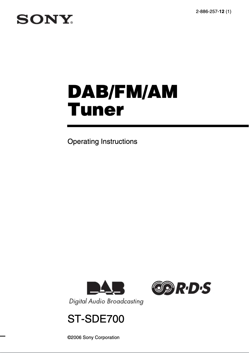 Image de la première page du manuel de l'appareil ST-SDE700