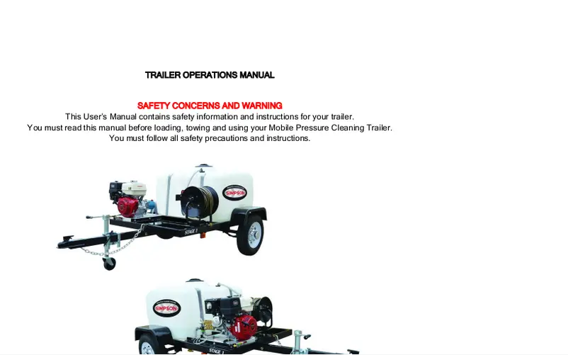 Page n°1 - Instructions de sécurité Simpson Mini Brute Trailer MBT-4040152E