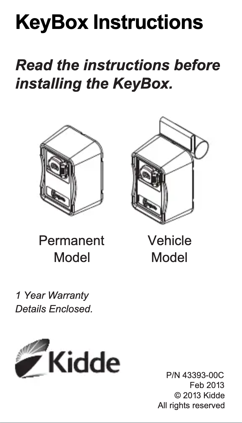 Page n°1 - Manuel utilisateur Kidde SupraMax Industrial