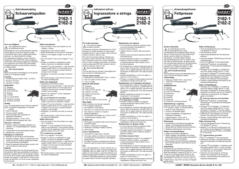 Page 1 de la notice Manuel utilisateur Hazet 2162-1