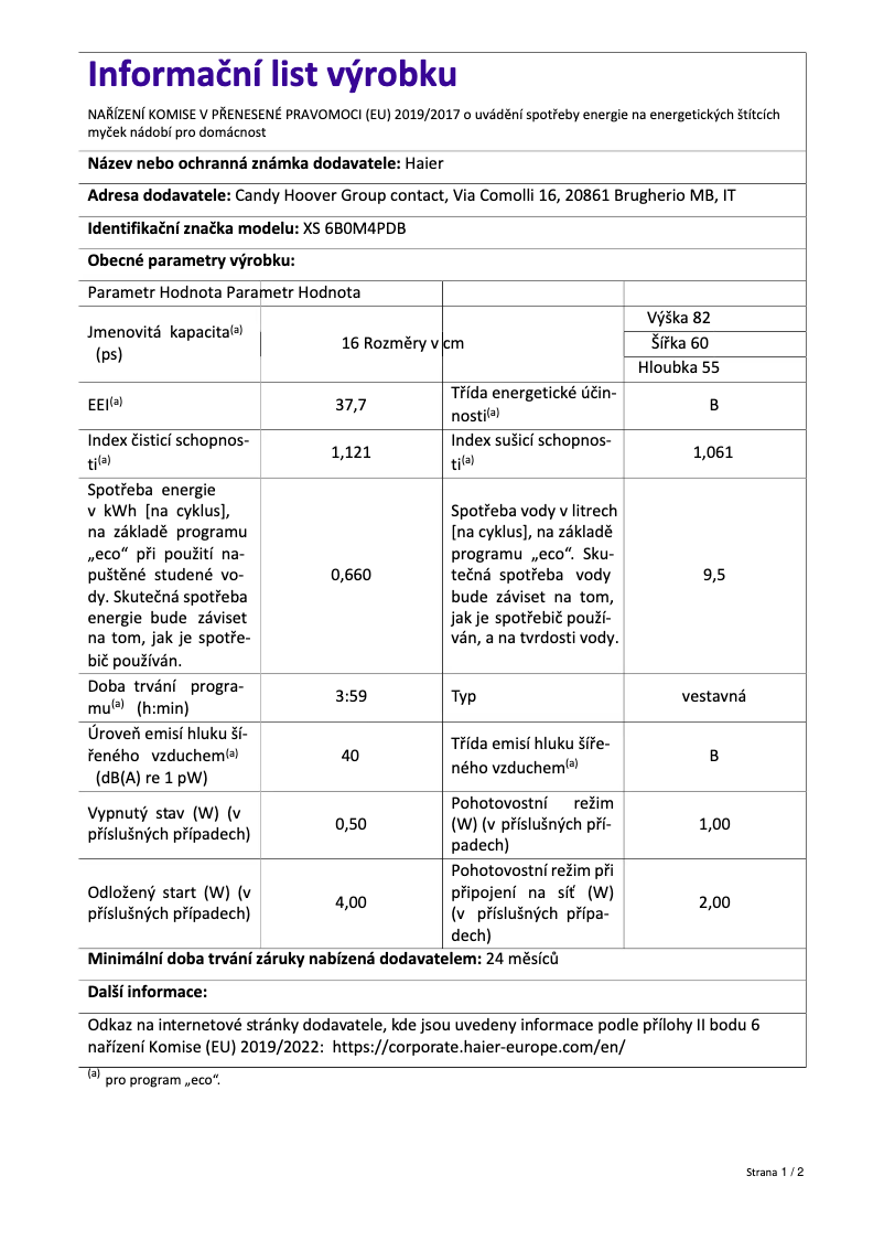 Image de la première page du manuel de l'appareil XS 6B0M4PDB