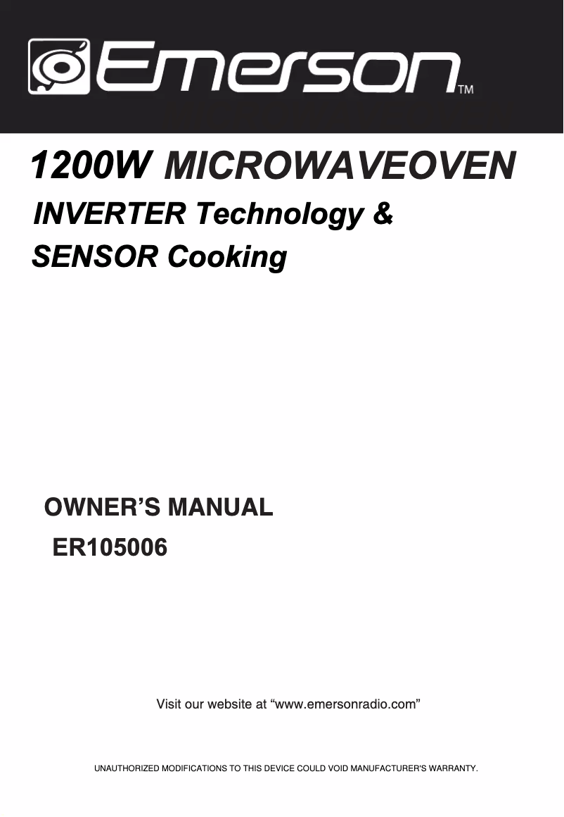 Page n°1 - Manuel utilisateur Emerson ER105006