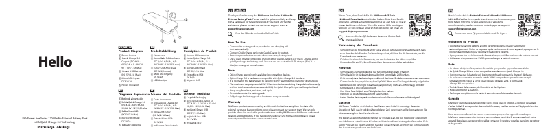 Page 1 de la notice Manuel utilisateur RAVPower RP-PB065