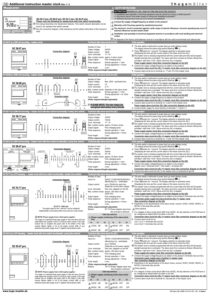 Page 1 de la notice Manuel utilisateur Müller SC 58.07 pro