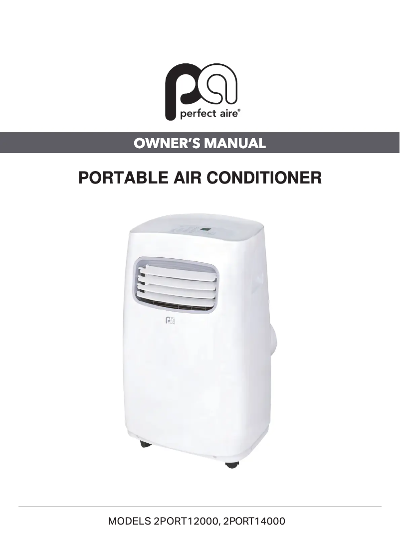 Page n°1 - Manuel utilisateur Perfect Aire 2PORT14000