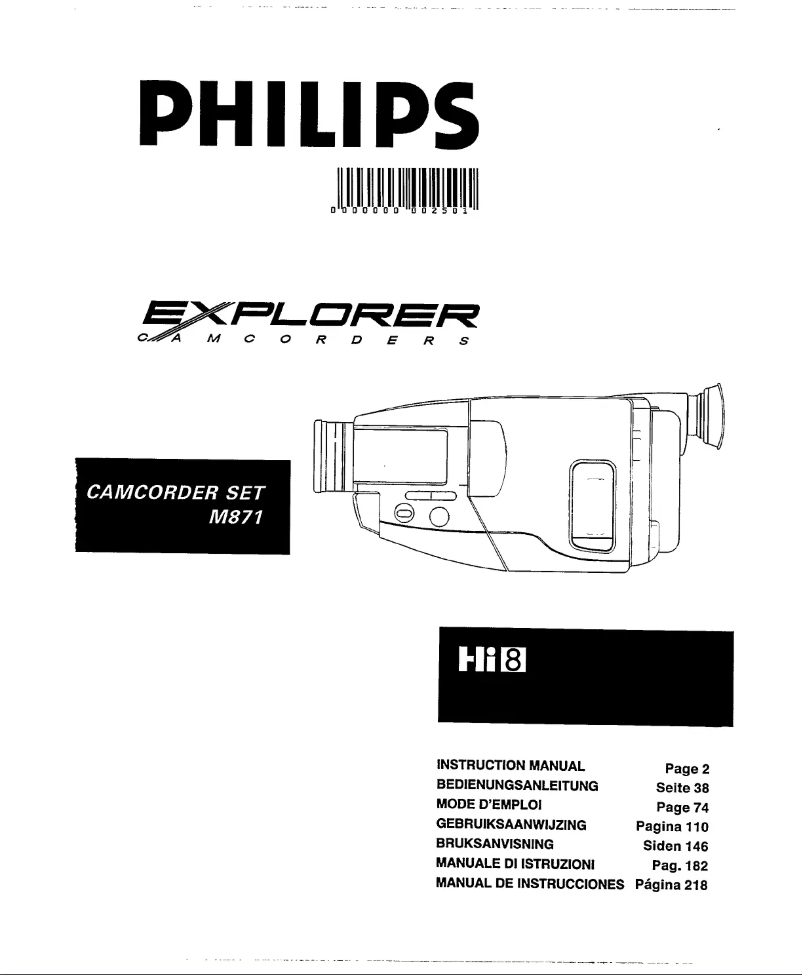 Page 1 de la notice Manuel utilisateur Philips M871