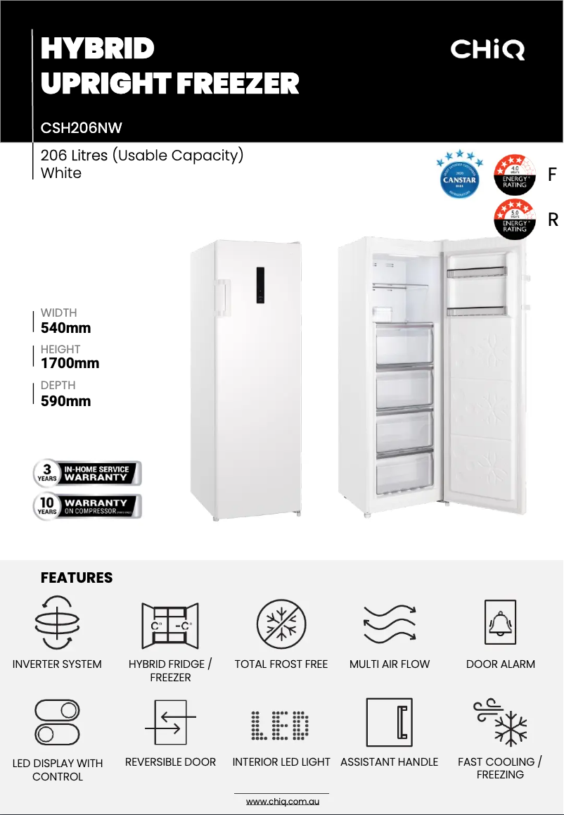 Page n°1 - Manuel utilisateur CHiQ CSH206NW