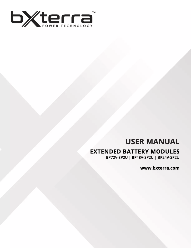 Page 1 de la notice Manuel utilisateur Bxterra BP48V-SP2U