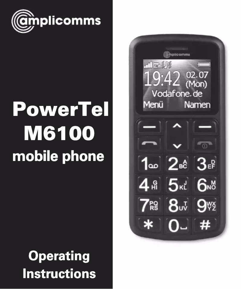 Page n°1 - Manuel utilisateur Amplicomms PowerTel M6100