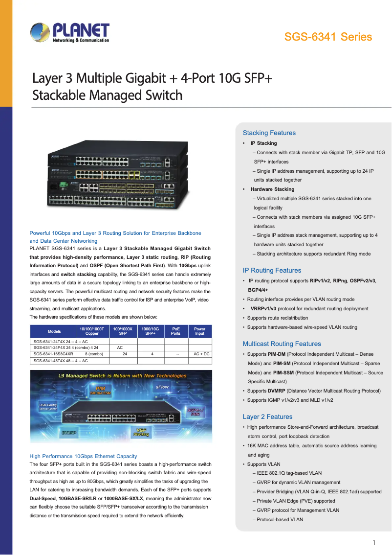 Image de la première page du manuel de l'appareil SGS-6341-24P4X