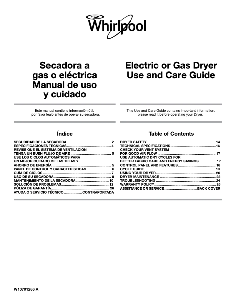 Page n°1 - Manuel utilisateur Whirlpool 7MWGD1950EI