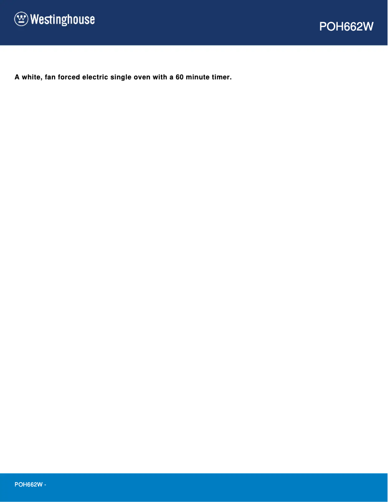 Page 1 de la notice Manuel utilisateur Westinghouse POH662W