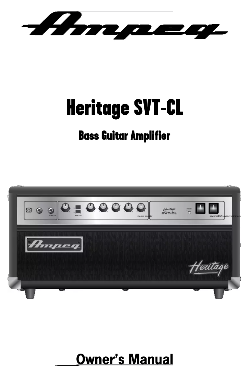 Página 1 del manual Manual de usuario Ampeg Heritage HSVT-CL