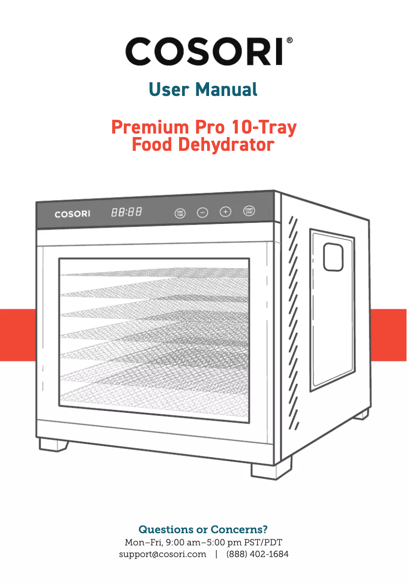 Page 1 de la notice Manuel utilisateur Cosori Premium Pro 10-Tray