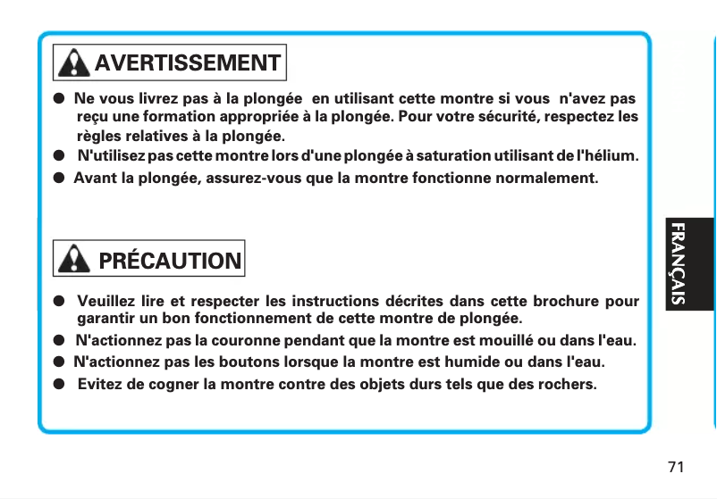 Image de la première page du manuel de l'appareil Prospex SSC741P1