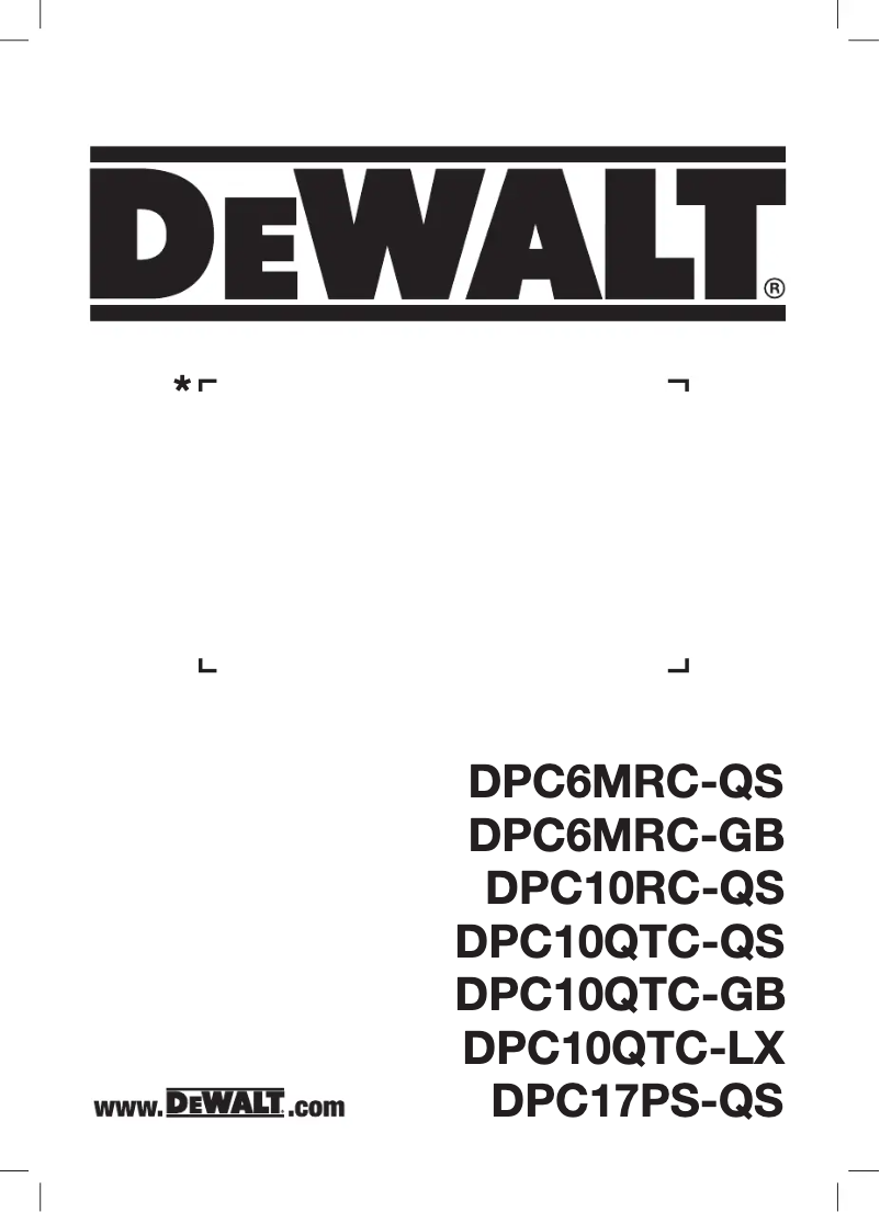 Page 1 de la notice Manuel utilisateur DeWalt DPC10QTC-QS