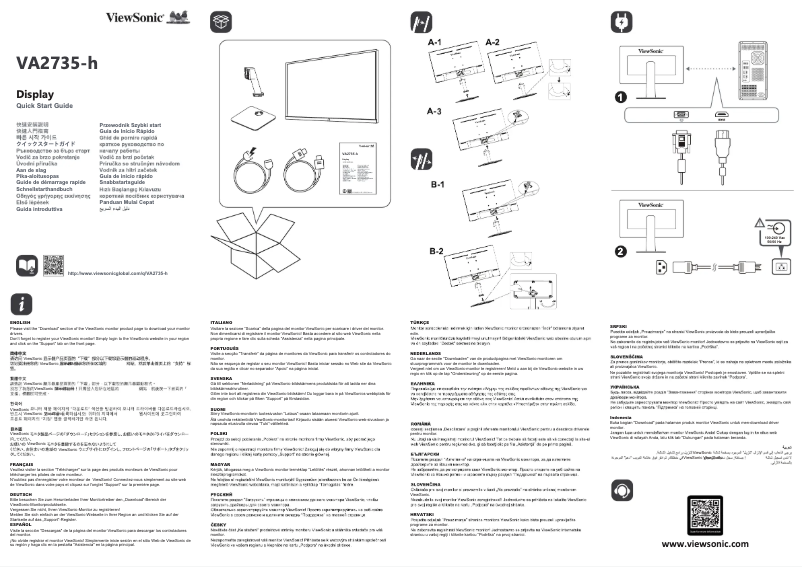 Page 1 de la notice Guide de démarrage rapide Viewsonic VA2735-H