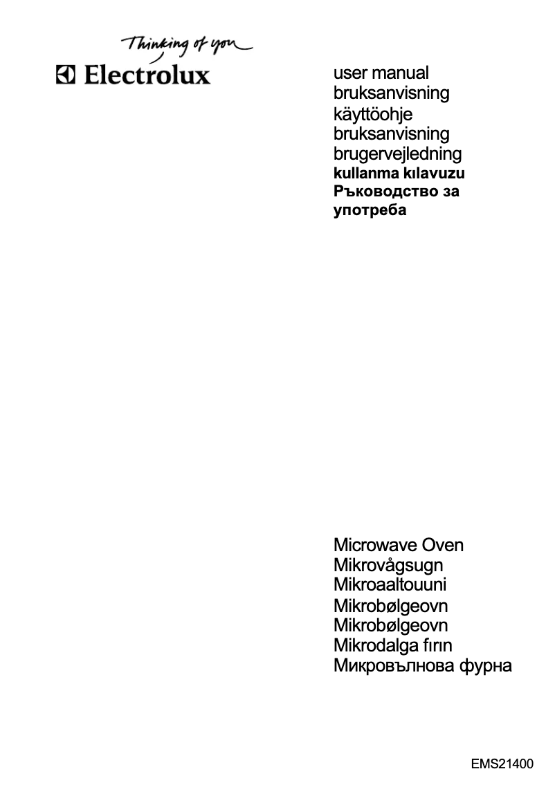 Page 1 de la notice Manuel utilisateur Electrolux EMS21400S