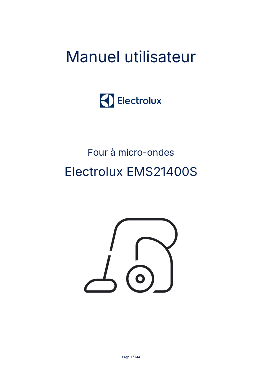 Page n°1 - Manuel utilisateur Electrolux EMS21400S