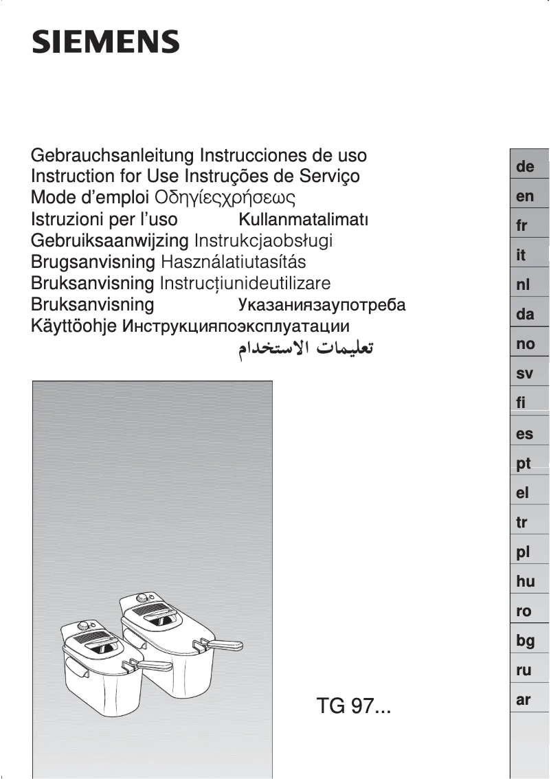 Page 1 de la notice Manuel utilisateur Siemens TG97300
