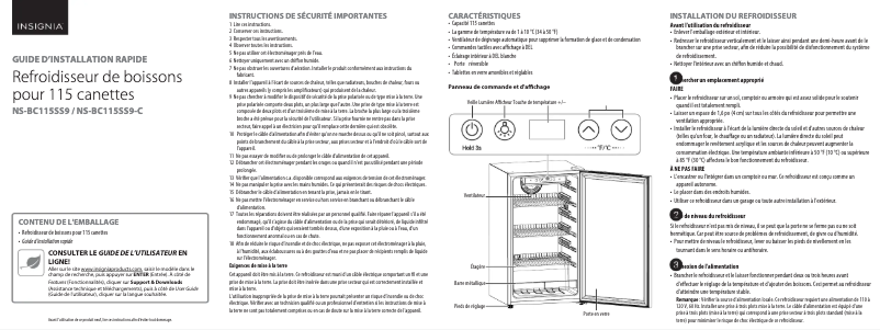Page 1 de la notice Guide de démarrage rapide Insignia NS-BC115SS9