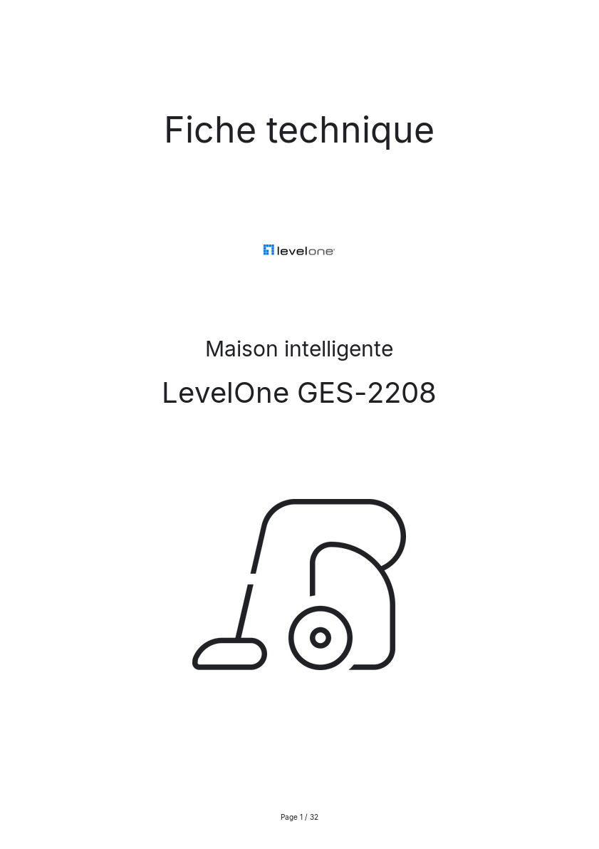 Page n°1 - Fiche technique LevelOne GES-2208