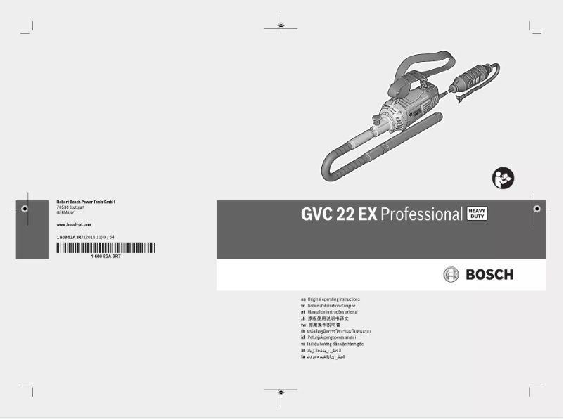 Page n°1 - Manuel utilisateur Bosch GVC 22 EX Professional