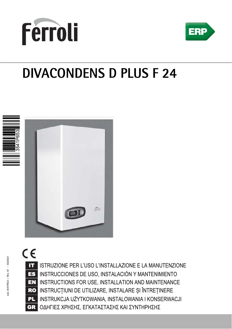 Page n°1 - Manuel utilisateur Ferroli DIVAcondens D PLUS F 24